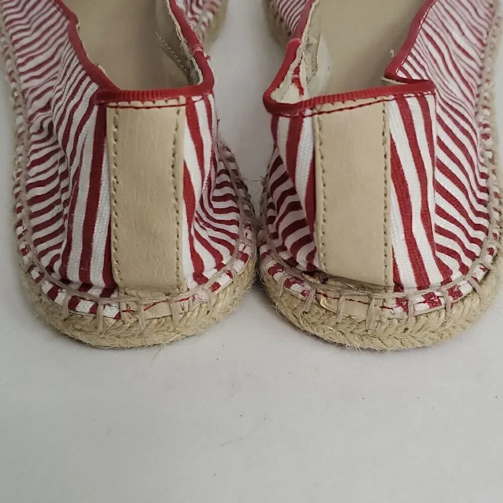 Franco Sarto Adele Red & White Espadrille Flats Women's Size 9.5M